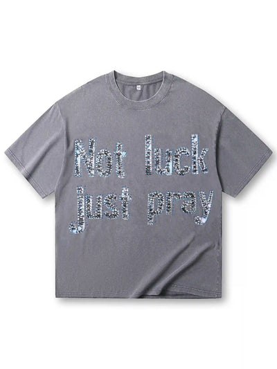 Shining Diamond Graffiti Print T-shirt-069T