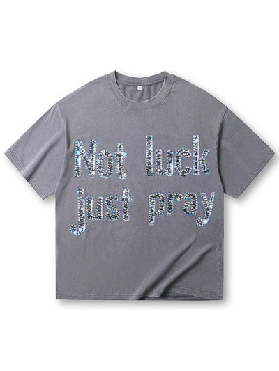 Shining Diamond Graffiti Print T-shirt-069T