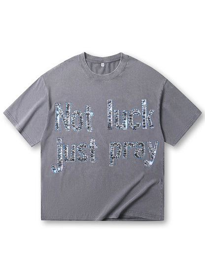 Shining Diamond Graffiti Print T-shirt-069T