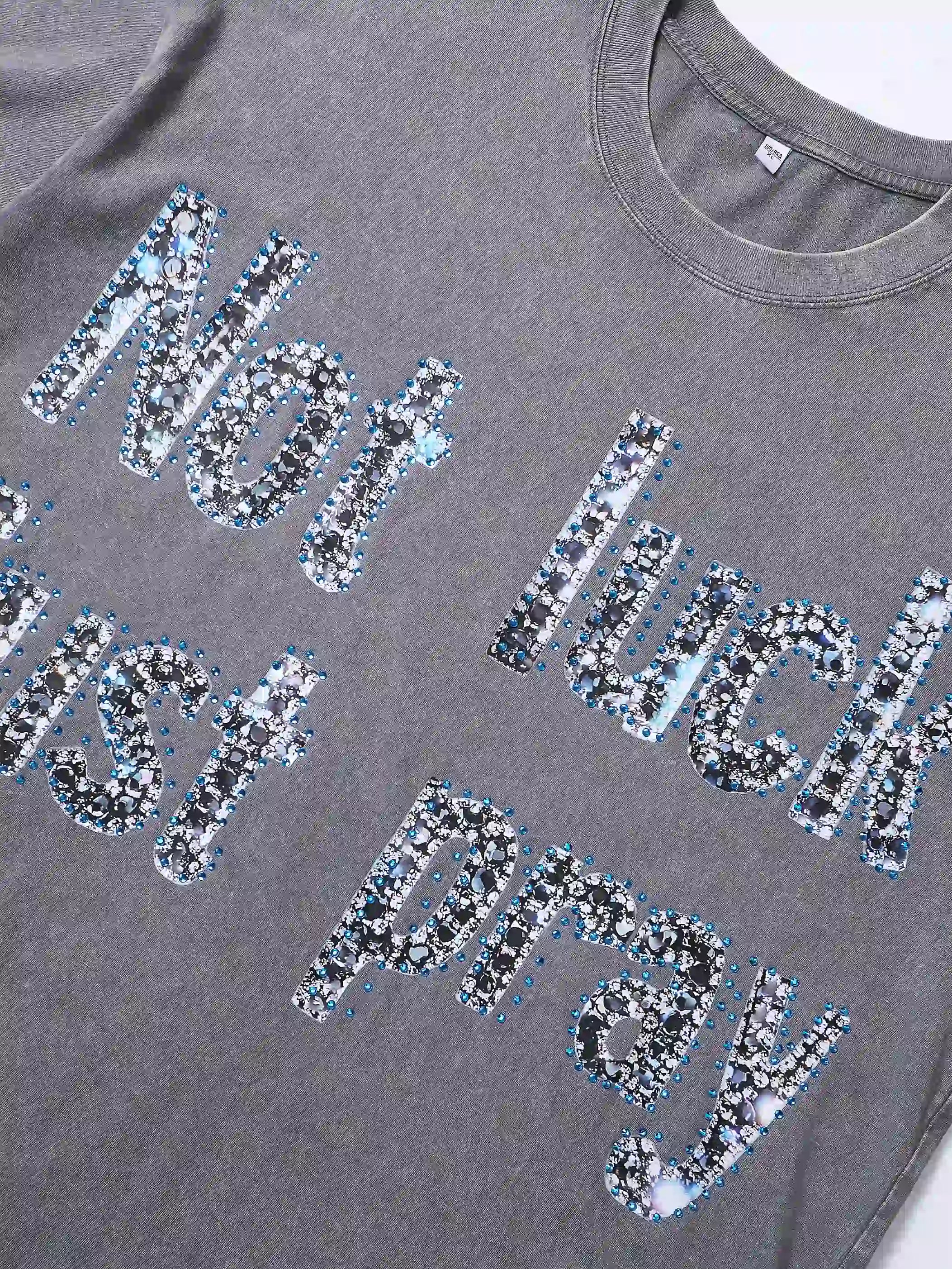 Shining Diamond Graffiti Print T-shirt-069T