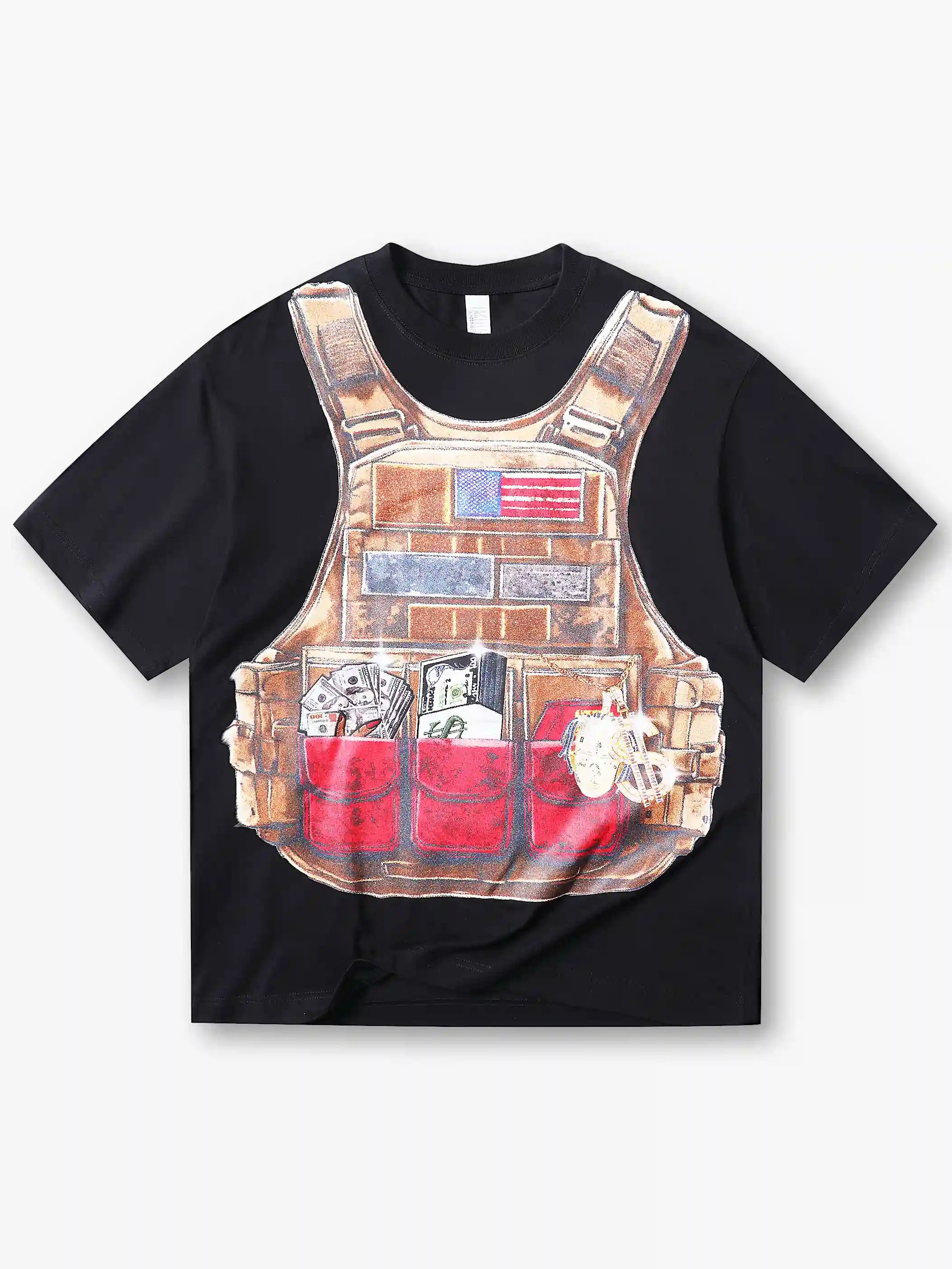 Tactical Vest Graphic Street T-shirt -082