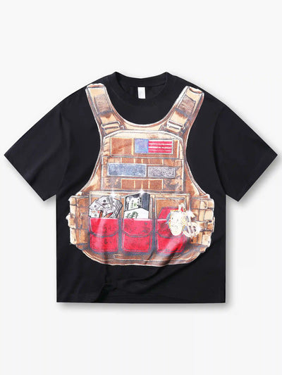 Tactical Vest Graphic Street T-shirt -082