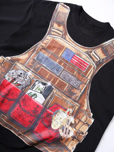 Tactical Vest Graphic Street T-shirt -082