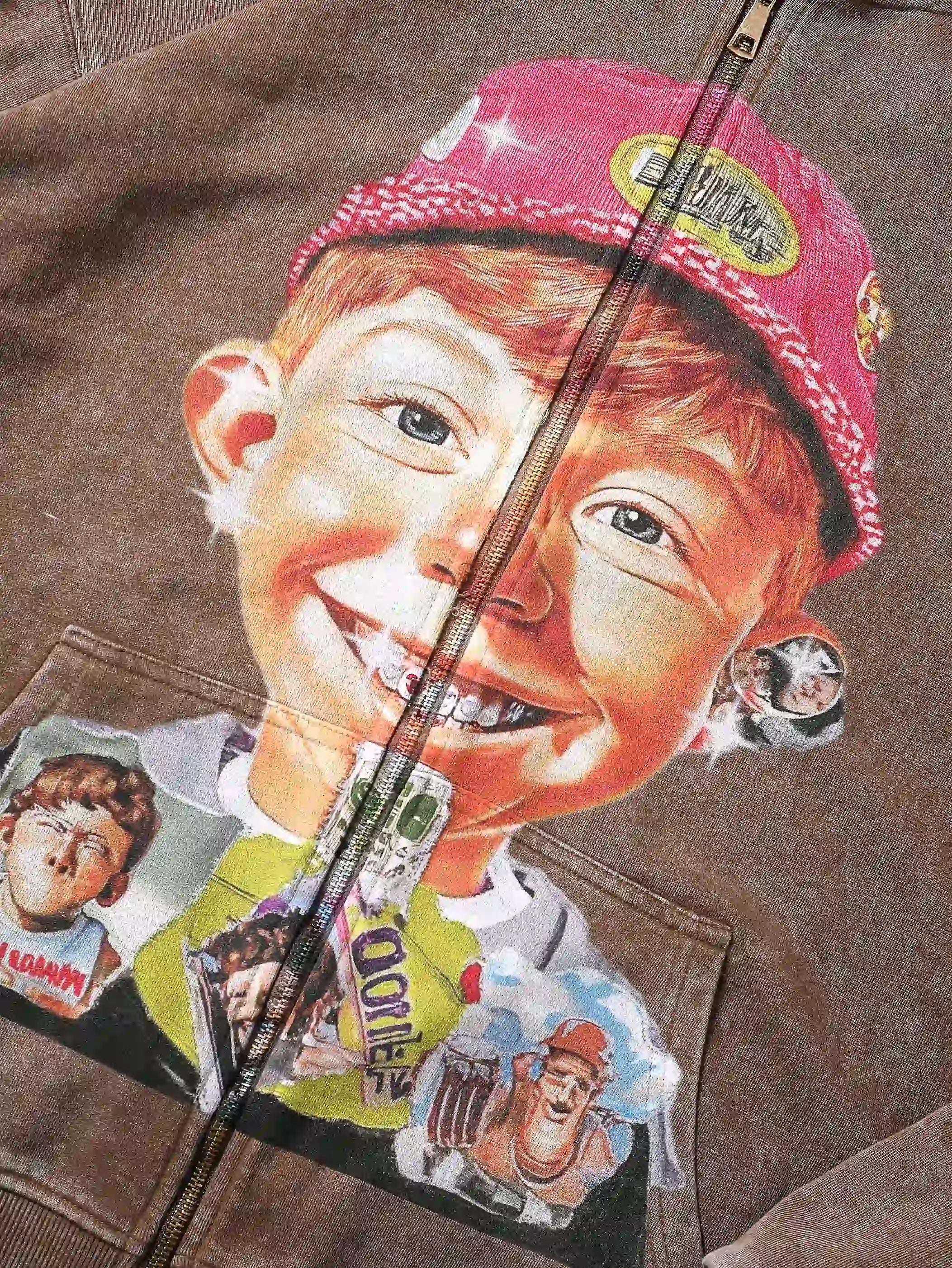 Retro Cartoon Boy Hoodie-066