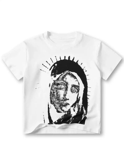 Camiseta corta de la Virgen María estilo urbano-140