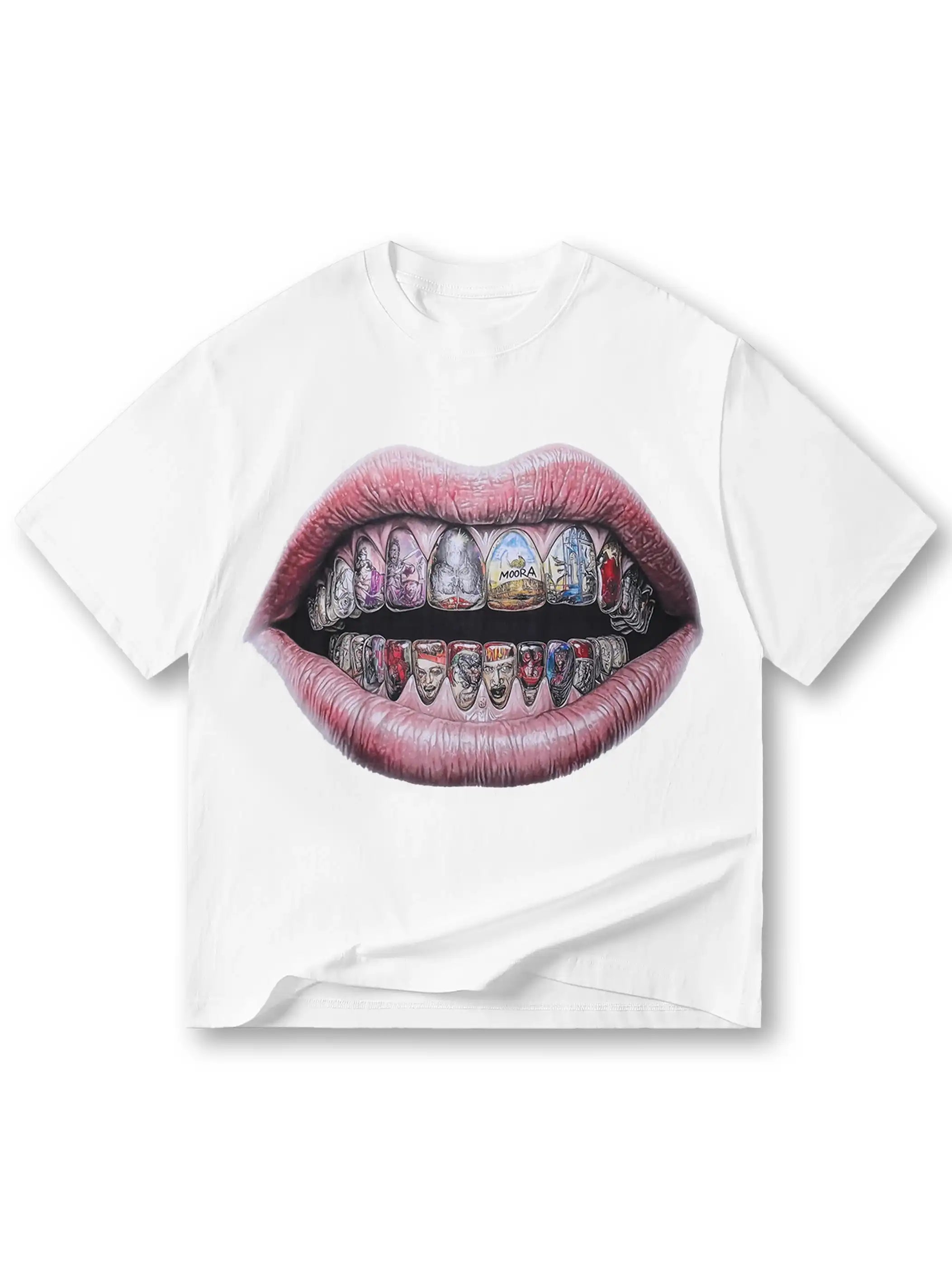 Art-Inspired Diamond Mouth T-shirt - 063