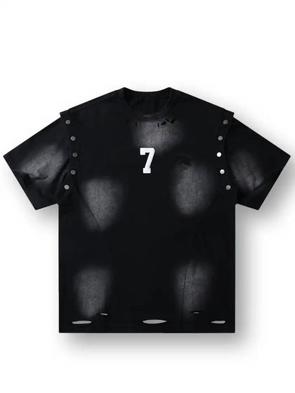 Number 7 Metal Ring T-shirt-S1009