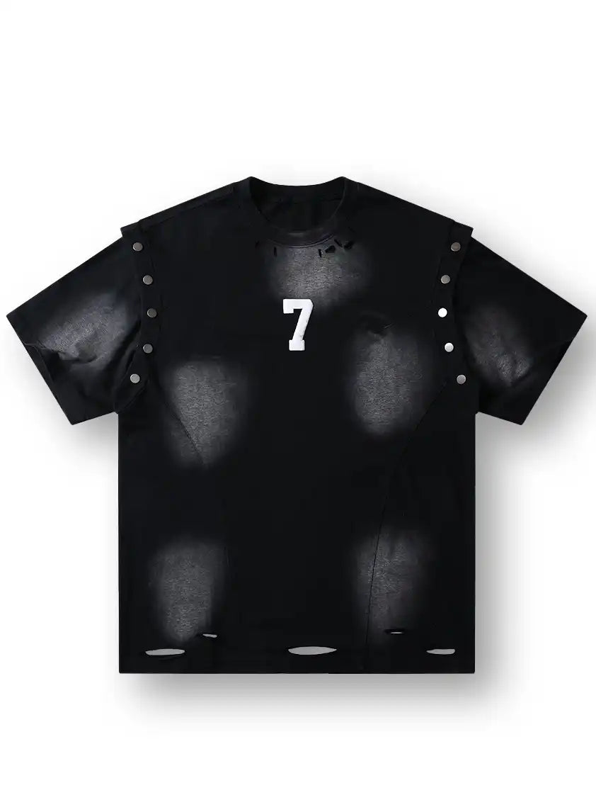 Number 7 Metal Ring T-shirt-S1009