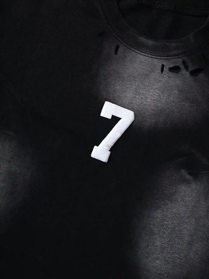 Number 7 Metal Ring T-shirt-S1009