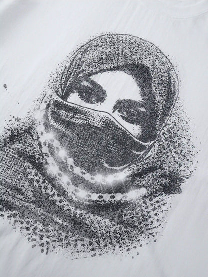 Trendy Hijab Print Cropped Baby Tee- 154