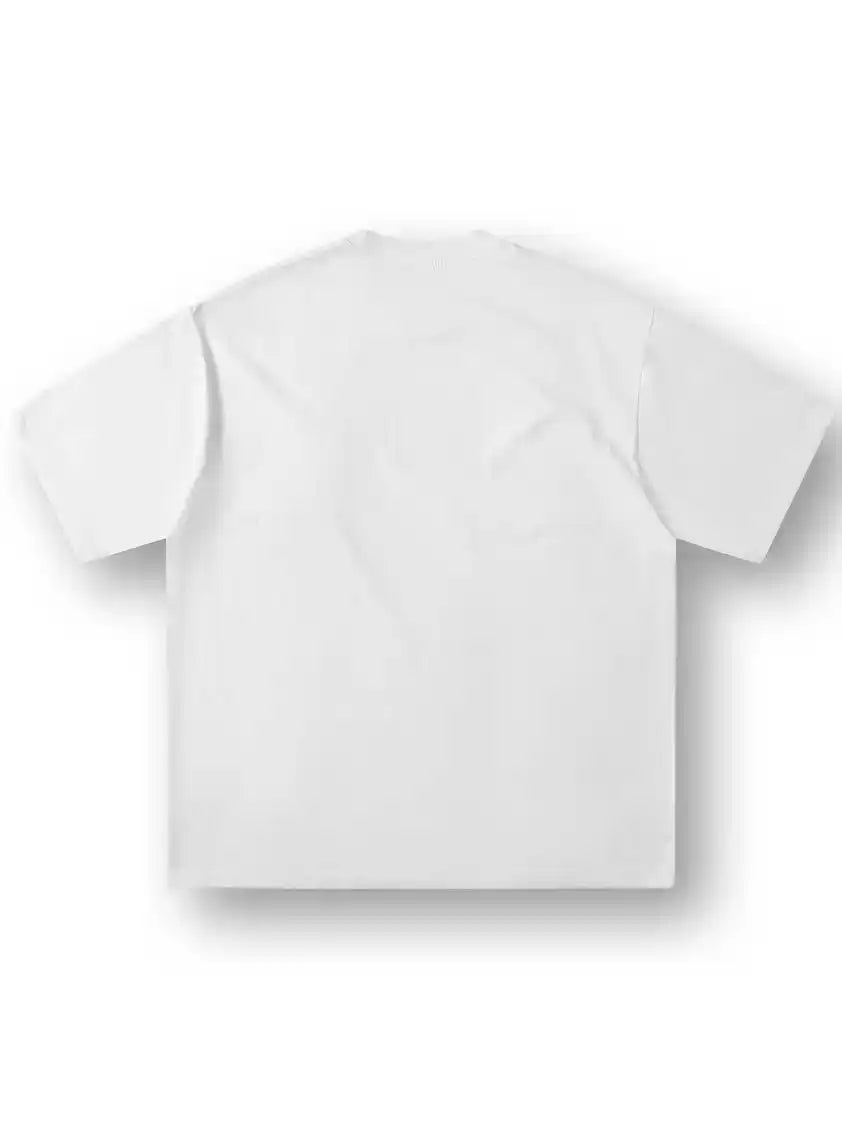 Trendy Hijab Print Oversized White T-shirt - 155