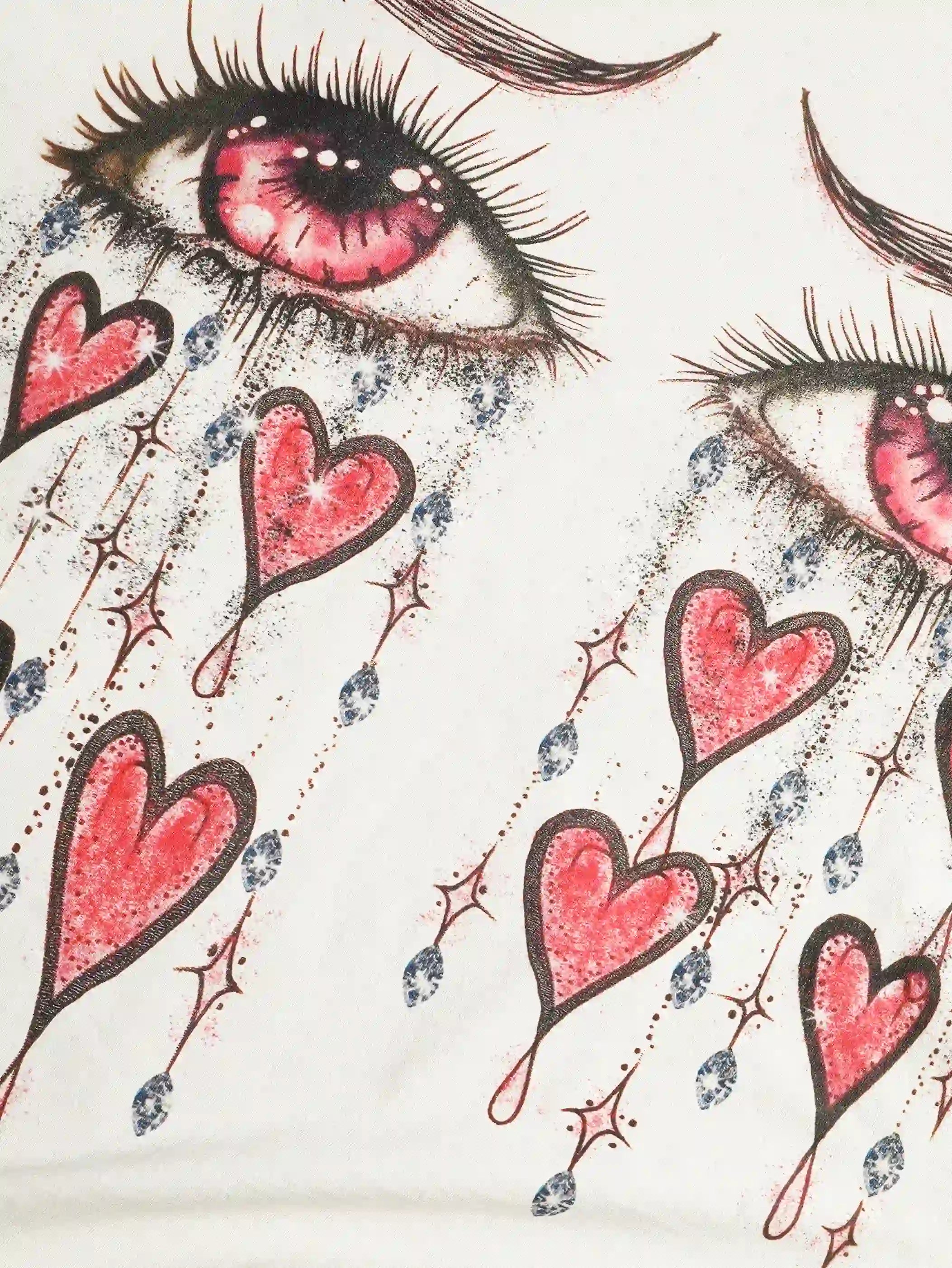 Romantic Tear Rhinestone T-shirt-148