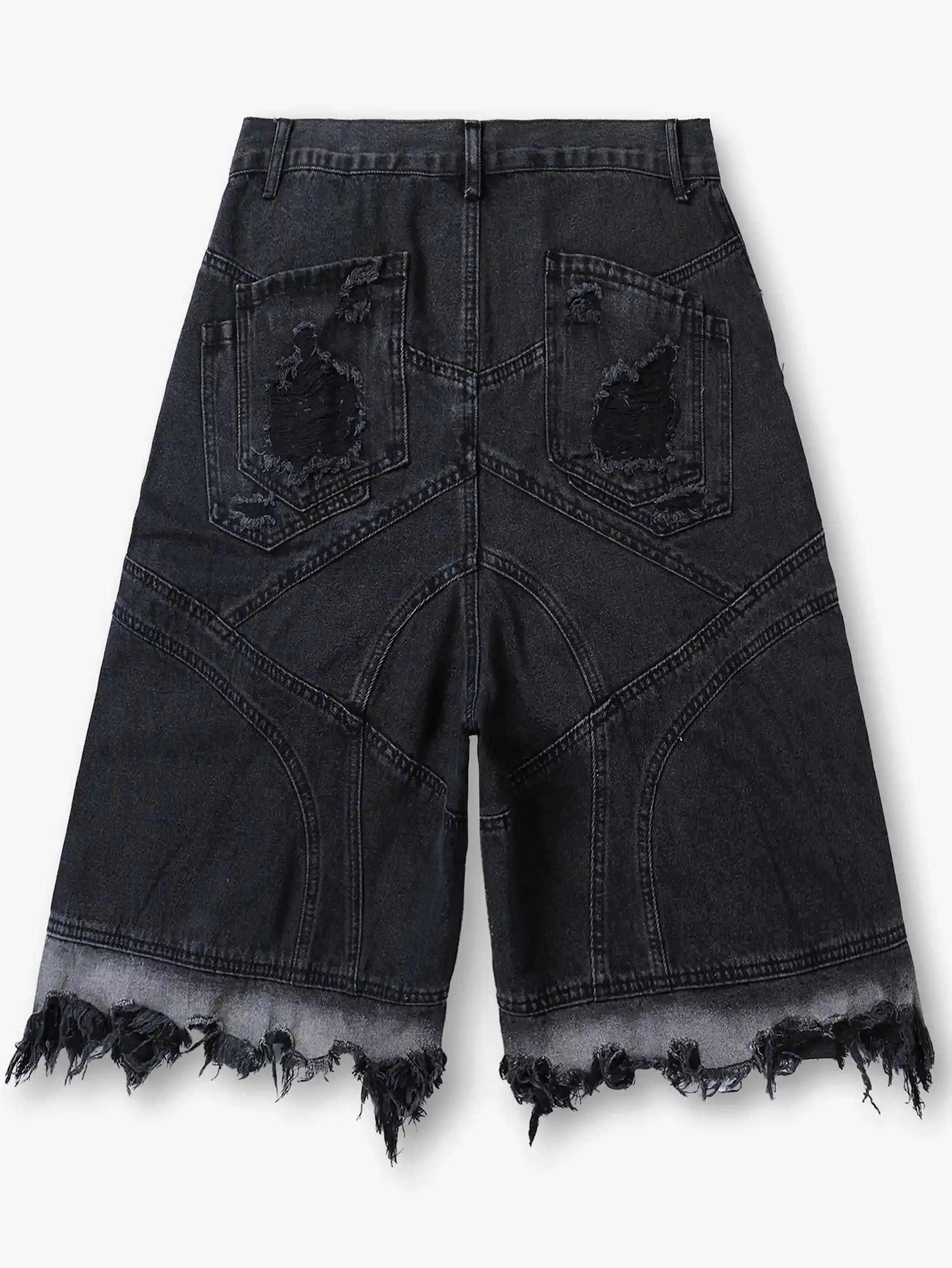Ripped Street Denim Shorts-S1032