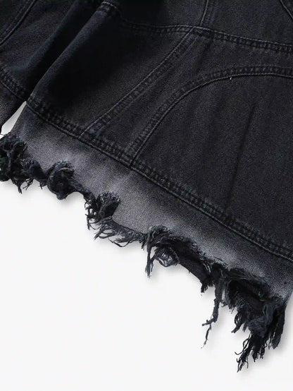 Ripped Street Denim Shorts-S1032