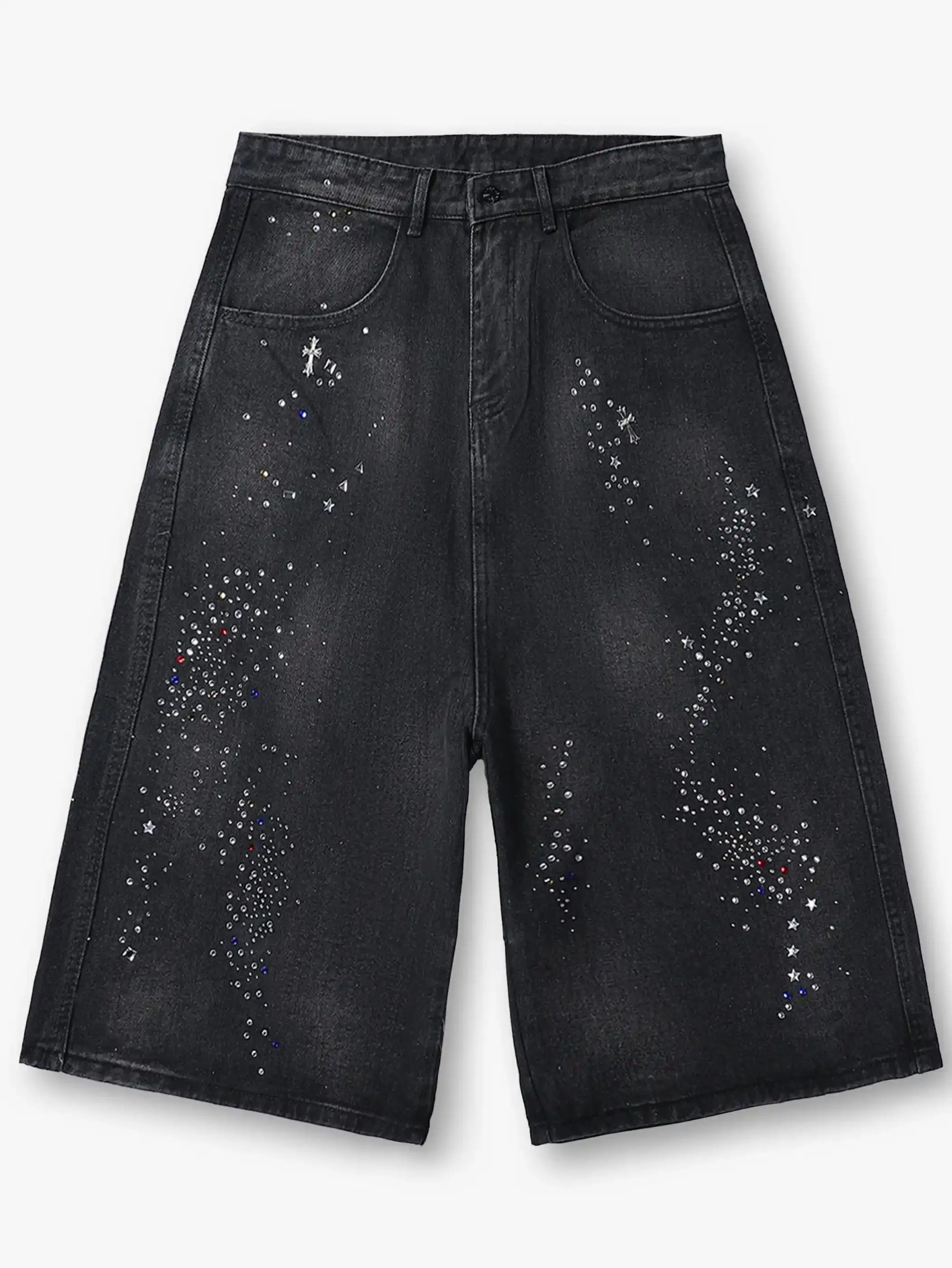 Glittering Stars Denim Shorts-S1033