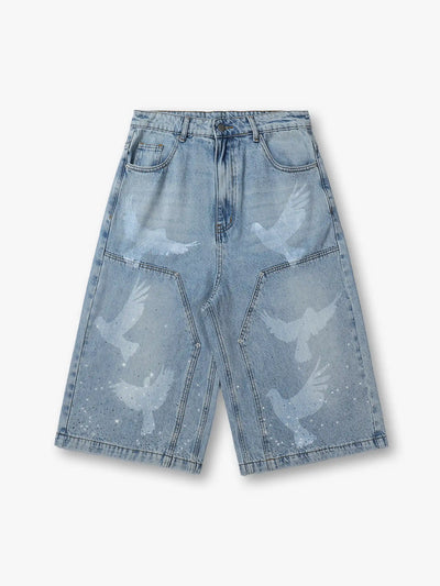 Wings of Freedom Denim Shorts-195