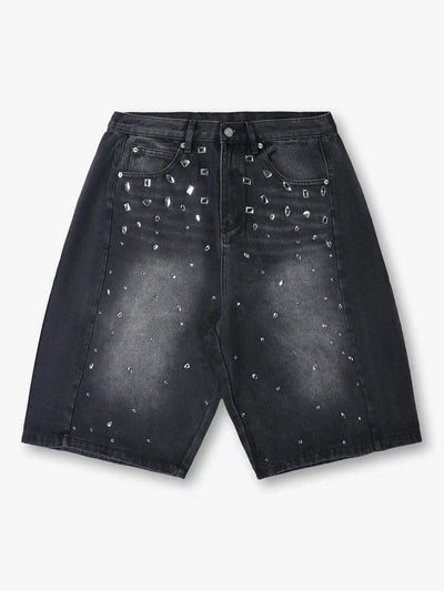 Pantalones cortos vaqueros de cristal brillante-197