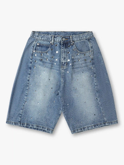Sparkling Crystal Denim Shorts-197