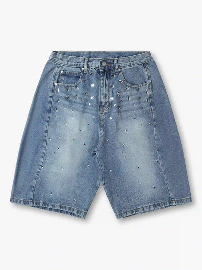 Pantalones cortos vaqueros de cristal brillante-197