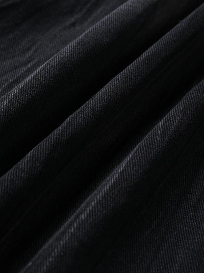 Double Crazy Flames Denim Shorts-199