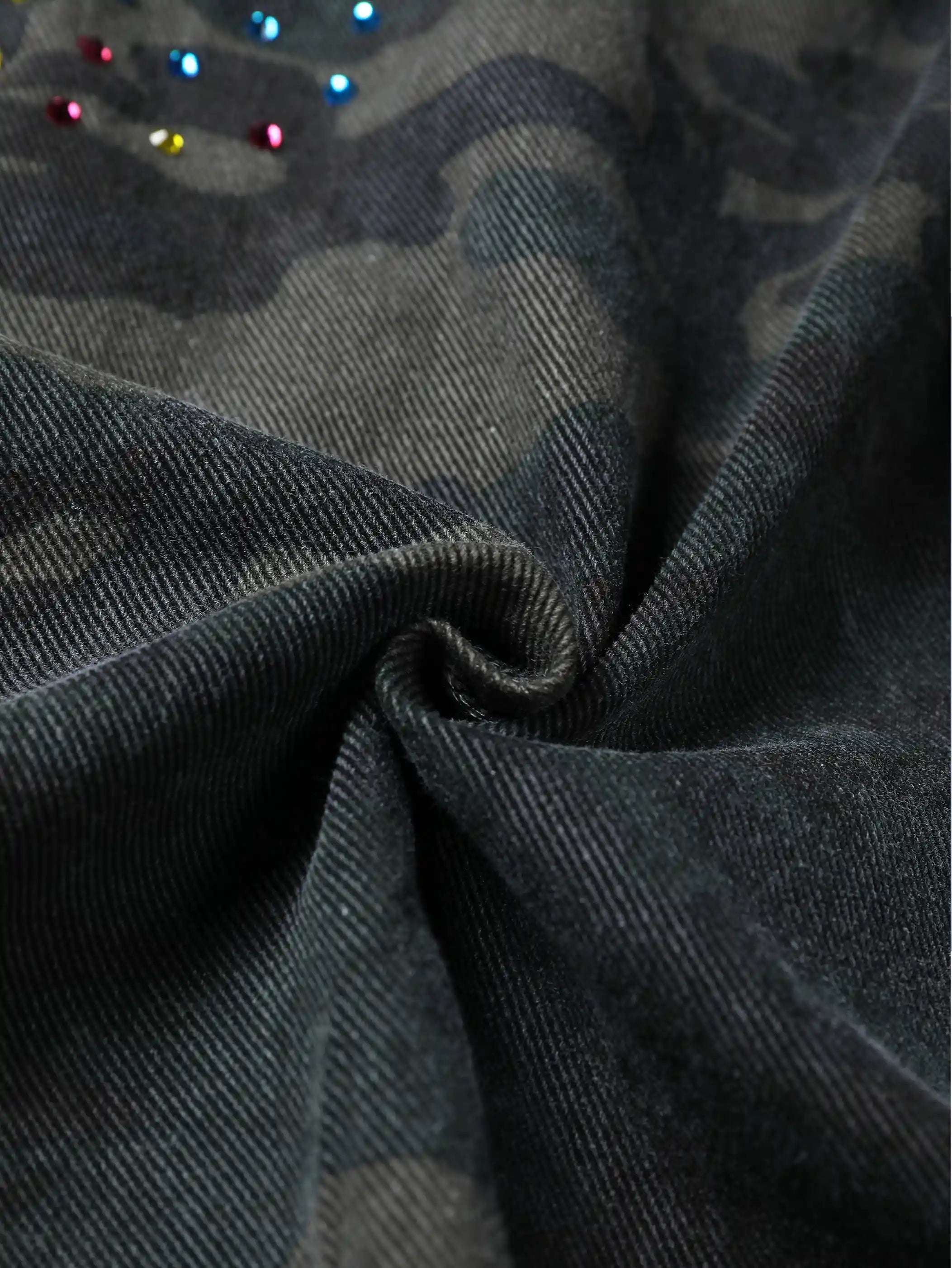 Multicolor Crystal Camouflage Shorts-S1045