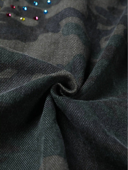 Multicolor Crystal Camouflage Shorts-S1045