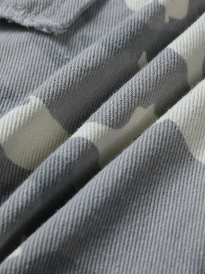 Streetwear Wide Leg Camo Cargo Shorts-S1037