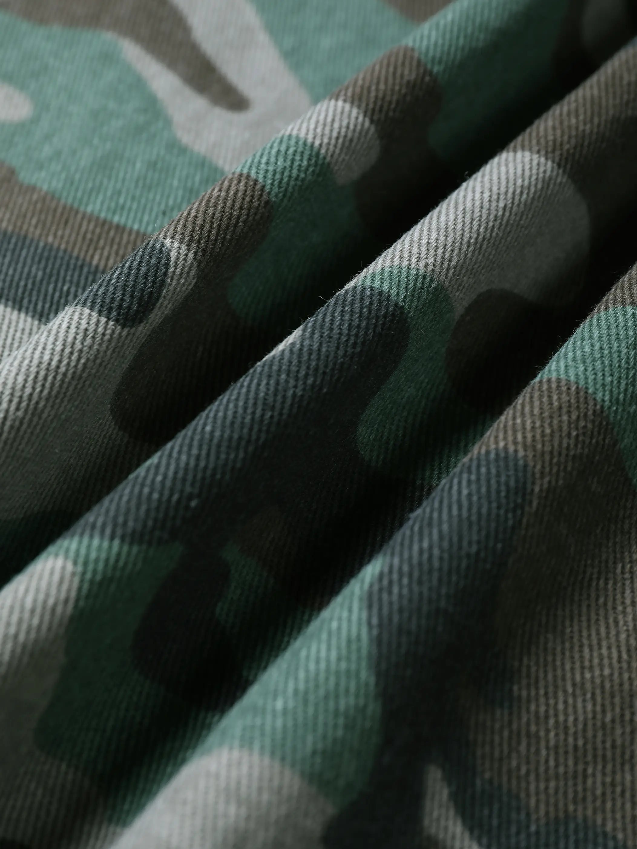 Camouflage Street Denim Shorts-S1040