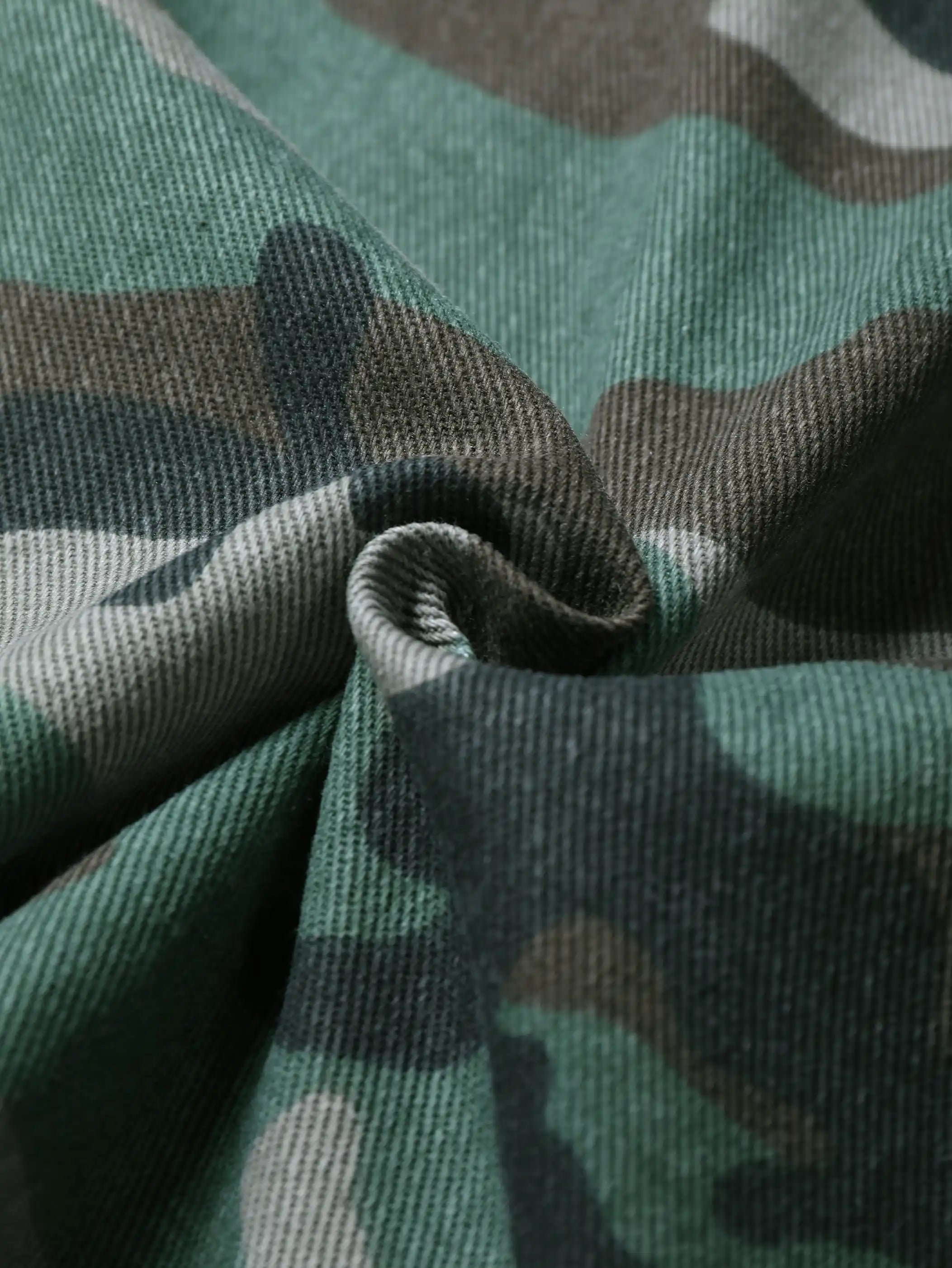 Camouflage Street Denim Shorts-S1040