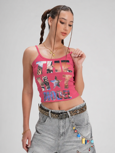 Leopard Portrait Slim Cami-605