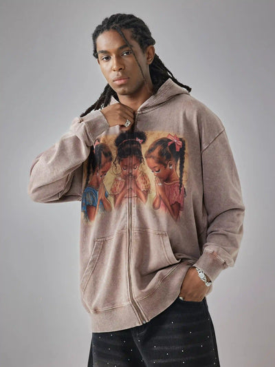 Sudadera con capucha Corazones fieles y oración-150