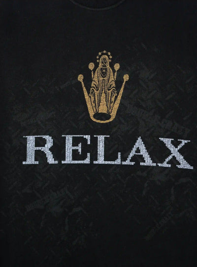 Boxy Relax Cracked Graphic Tee-431