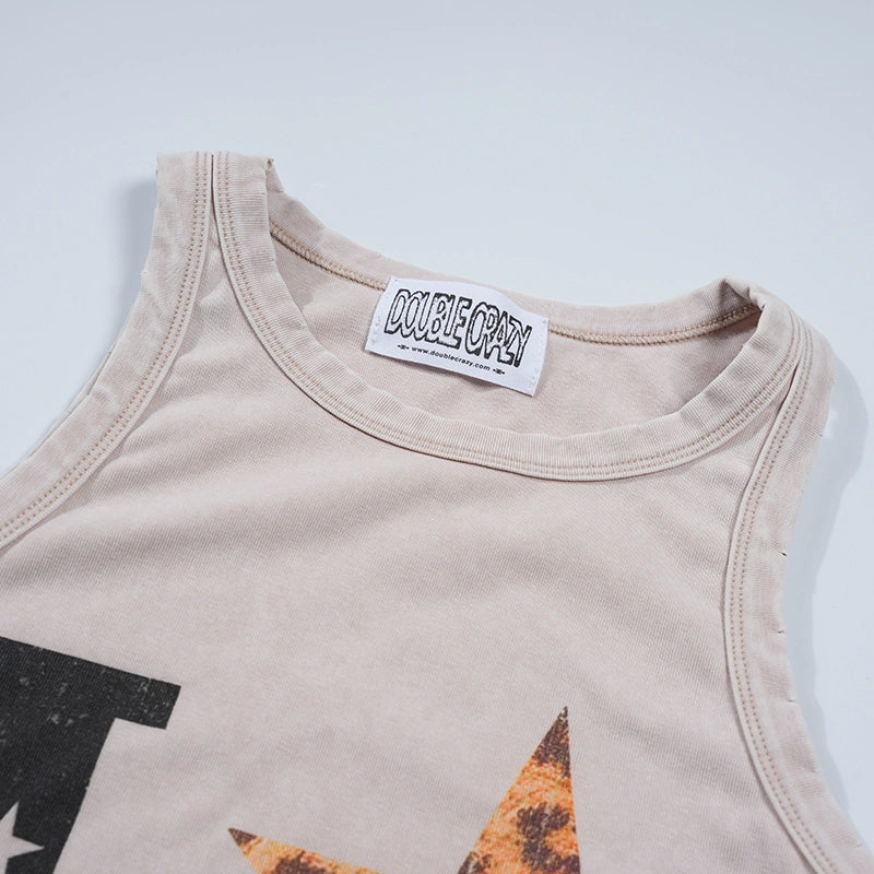 Leopard Star Vintage Graphic Tank-522