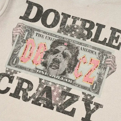 Camiseta gofrada con gráfico de tachuelas y dinero-574