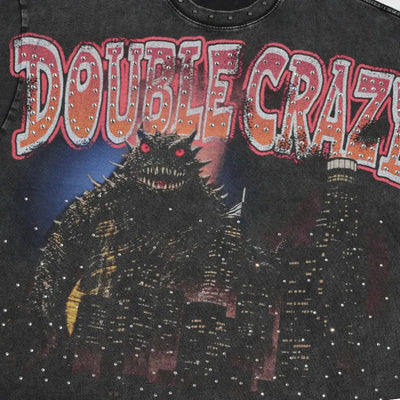 Kaiju Monster Rhinestone Boxy Tee-536