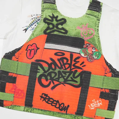 Illusion Orange Vest Tag Boxy Tee-603