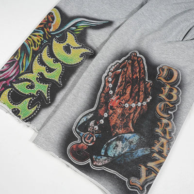 Pantalones cortos de chándal Bling Praying Hands-581