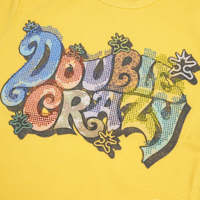 Camiseta corta con texto de burbujas helado-604