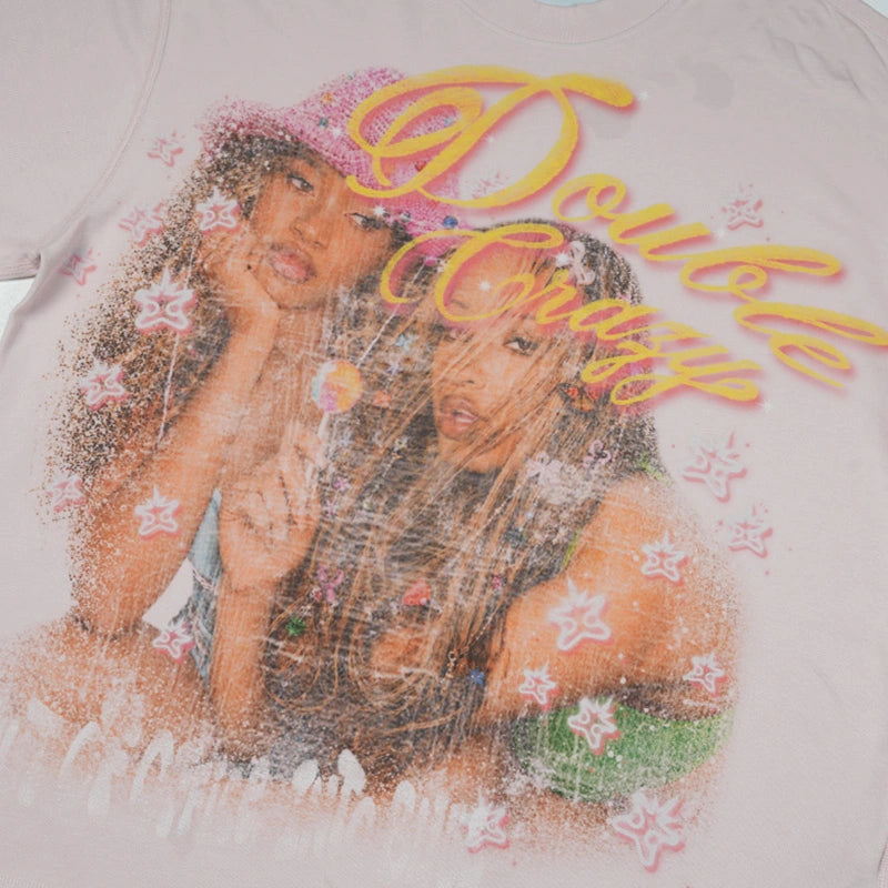 Vintage 90s Girls Two Tone Tee-614