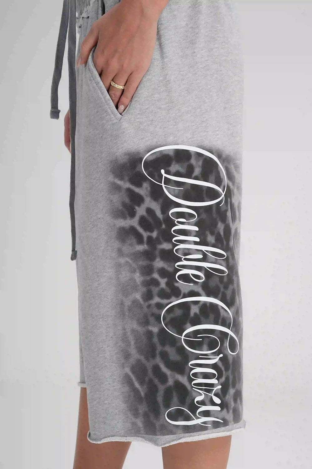Distressed Leopard Baggy Shorts-623