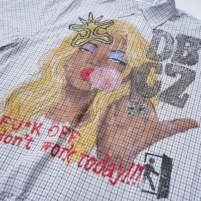 Camisa con Flecos Anti Work Bling-687
