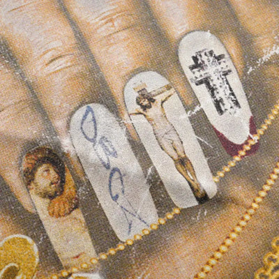Bling Gold Chain Nail Boxy Tee-593