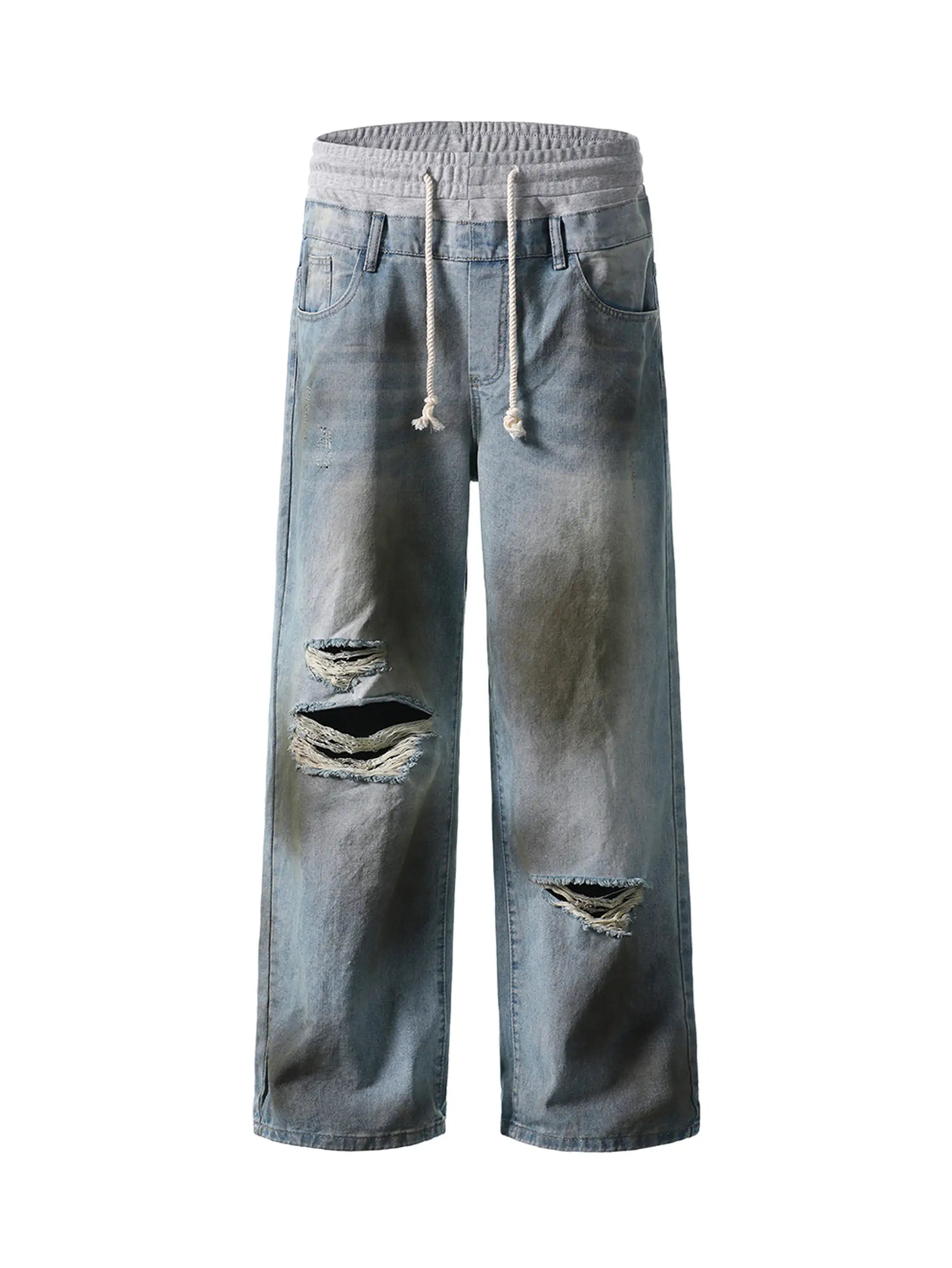 Distressed Dual Waist Denim-S1146