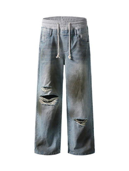 Distressed Dual Waist Denim-S1146