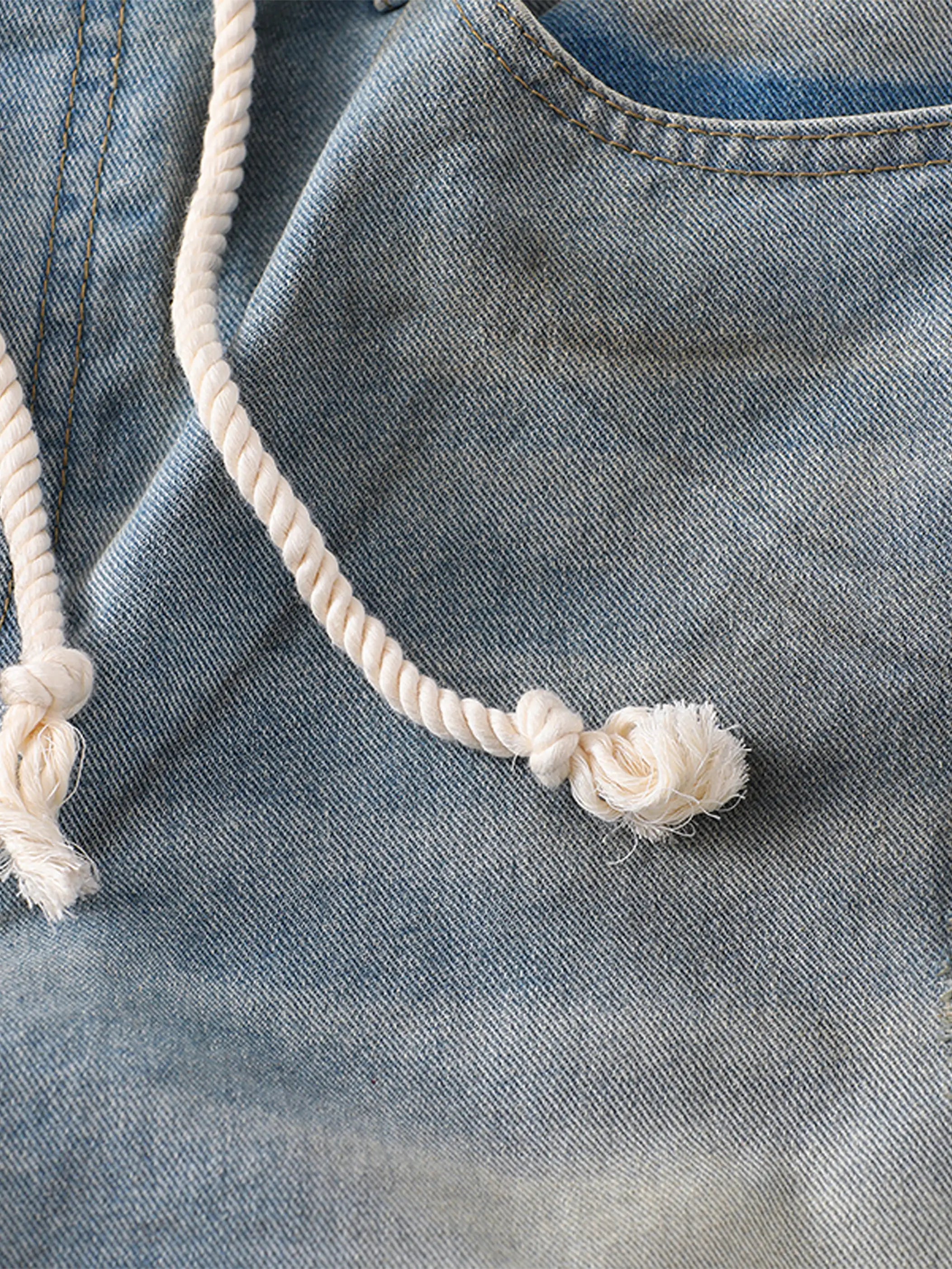 Distressed Dual Waist Denim-S1146