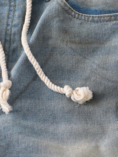 Distressed Dual Waist Denim-S1146