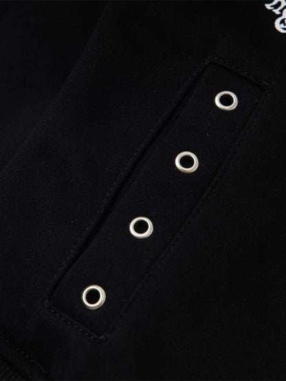 Street Culture Letter Print Zipper Cardigan-S1121