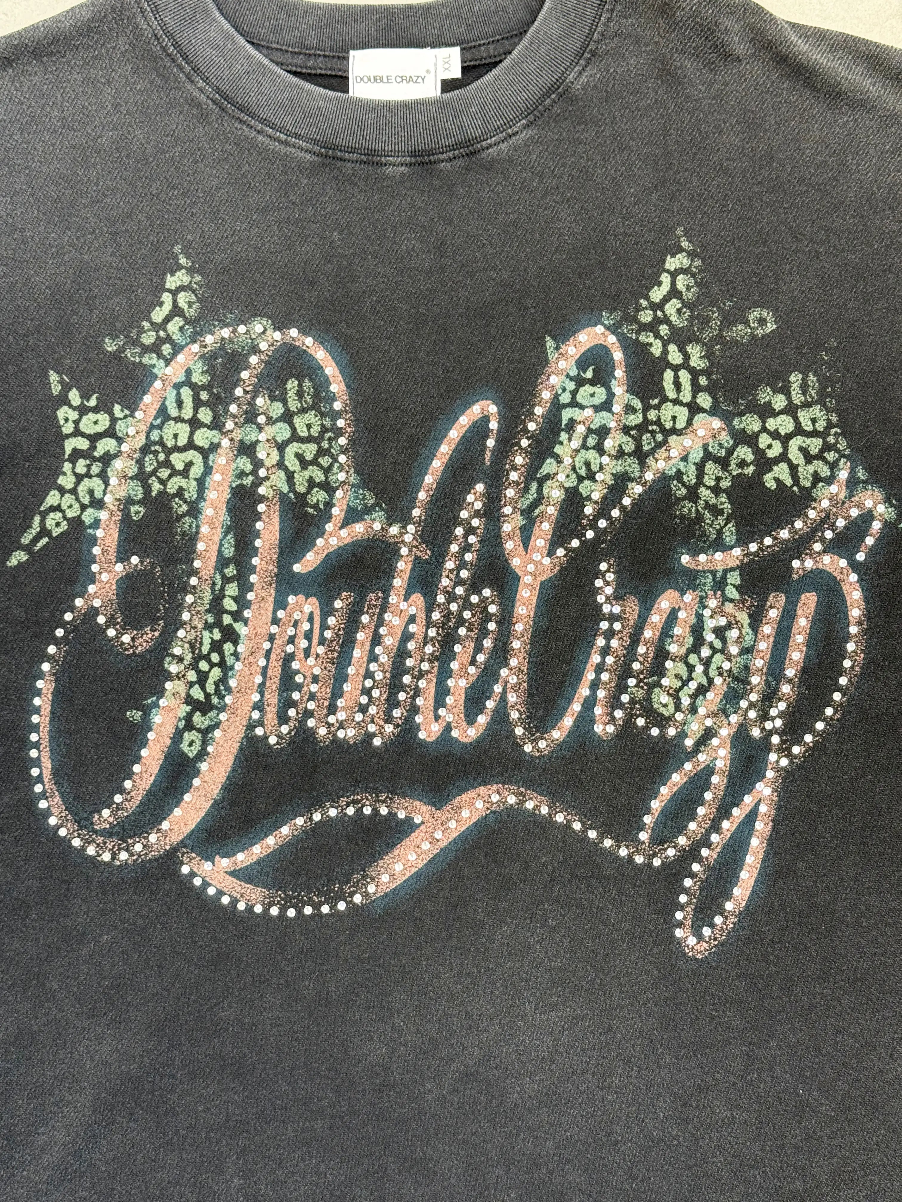 Rhinestone Logo Graphic T-shirt-421