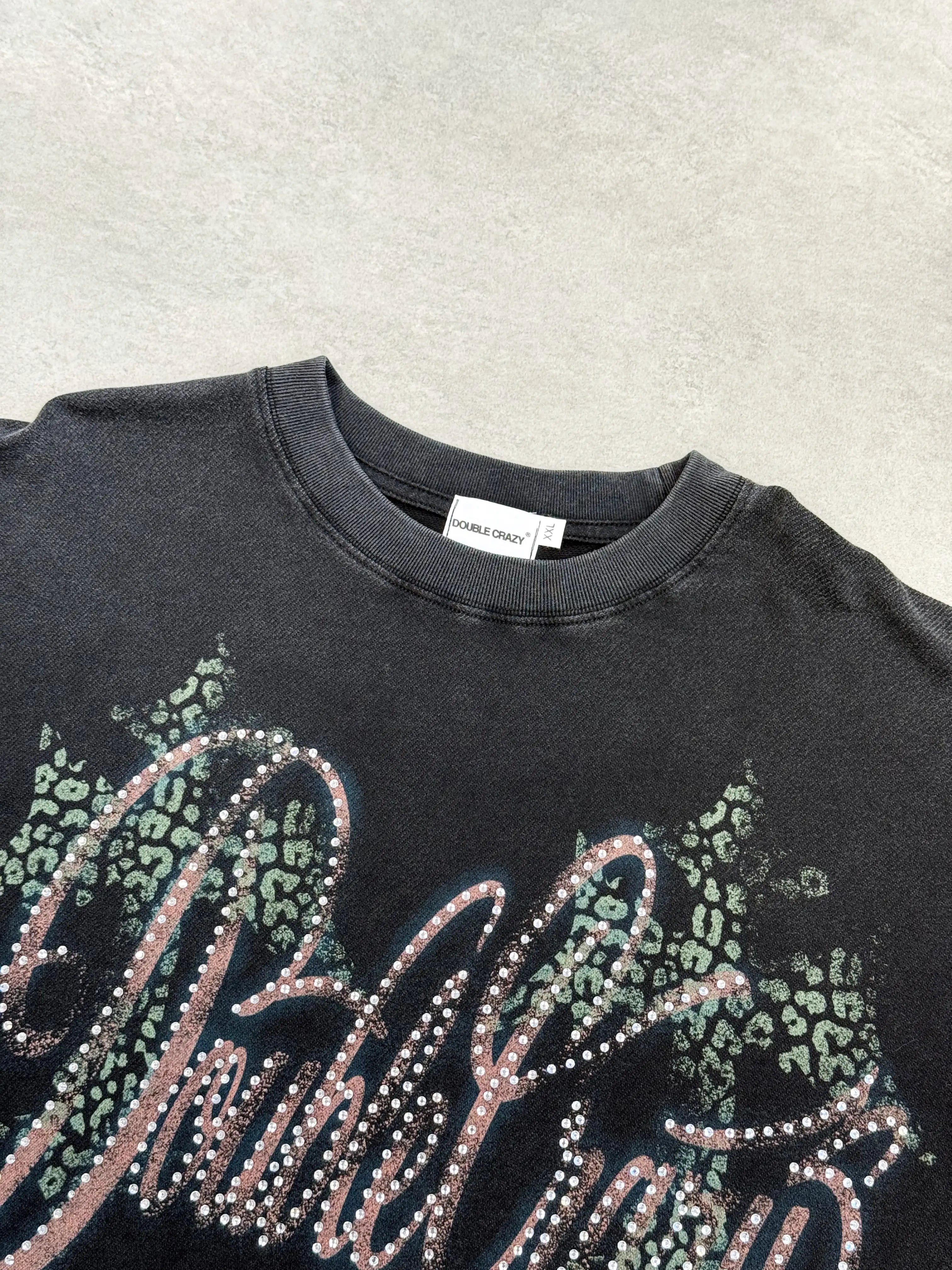 Rhinestone Logo Graphic T-shirt-421