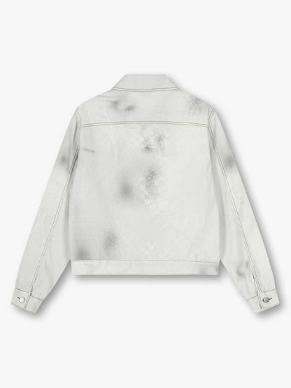 Graffiti Lace Print Denim Jacket-S1123